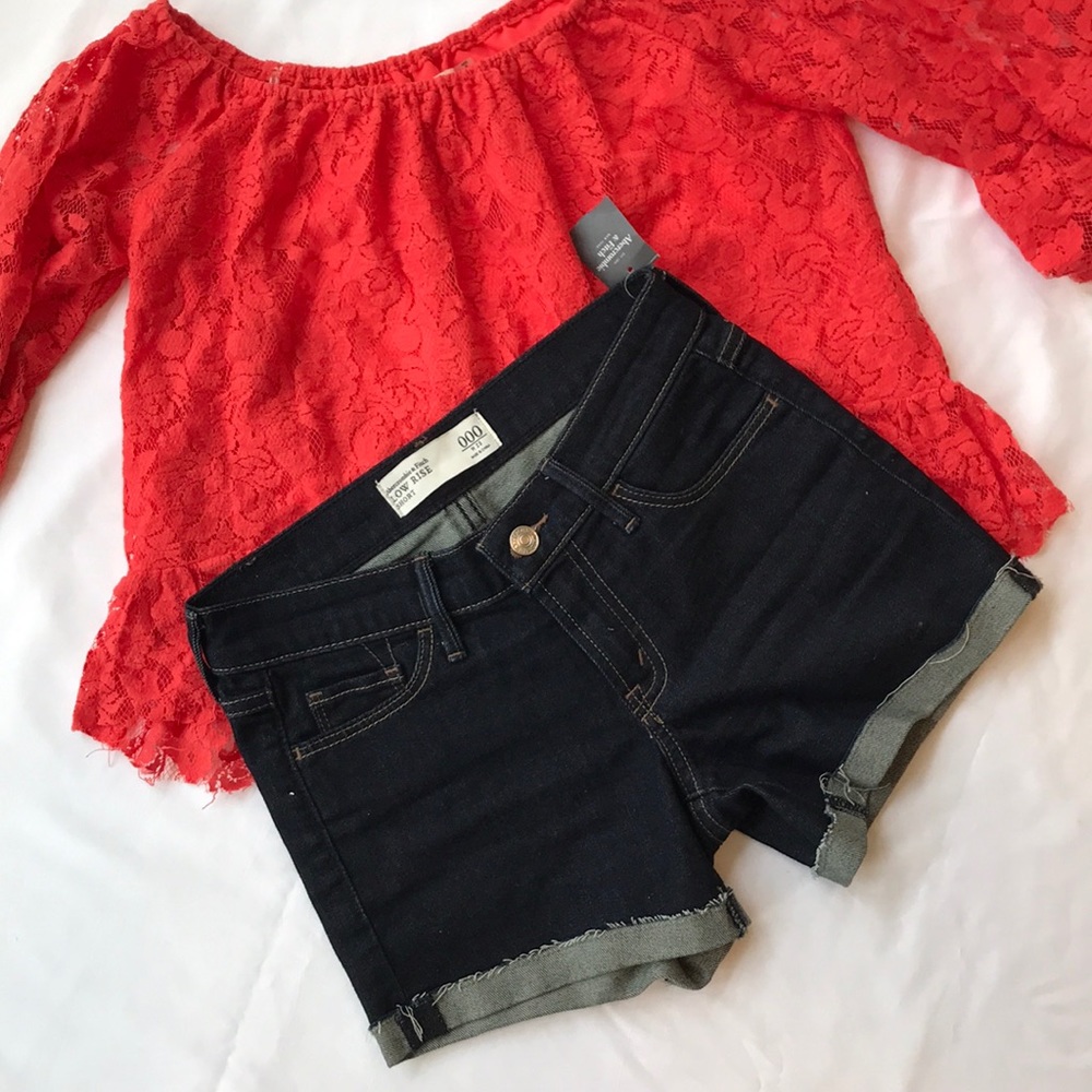 NWT Ambercrombie 000 low rise denim shorts - Picture 7 of 7